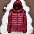 Quilted Jacket with Hood – Crimson Red