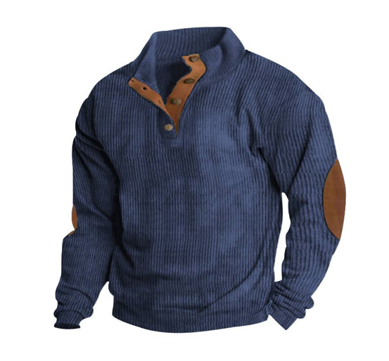 Women's Ribbed Knit Sweater with Buttons