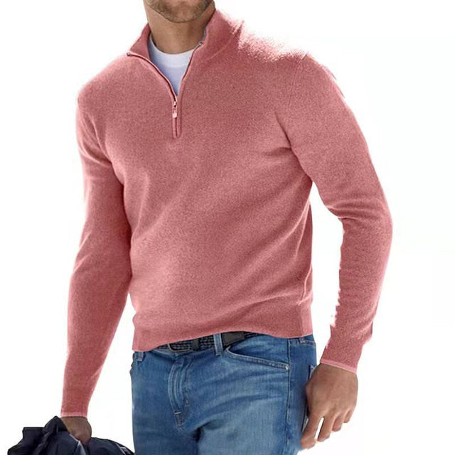 Men's Merino V-Neck Zip Sweater