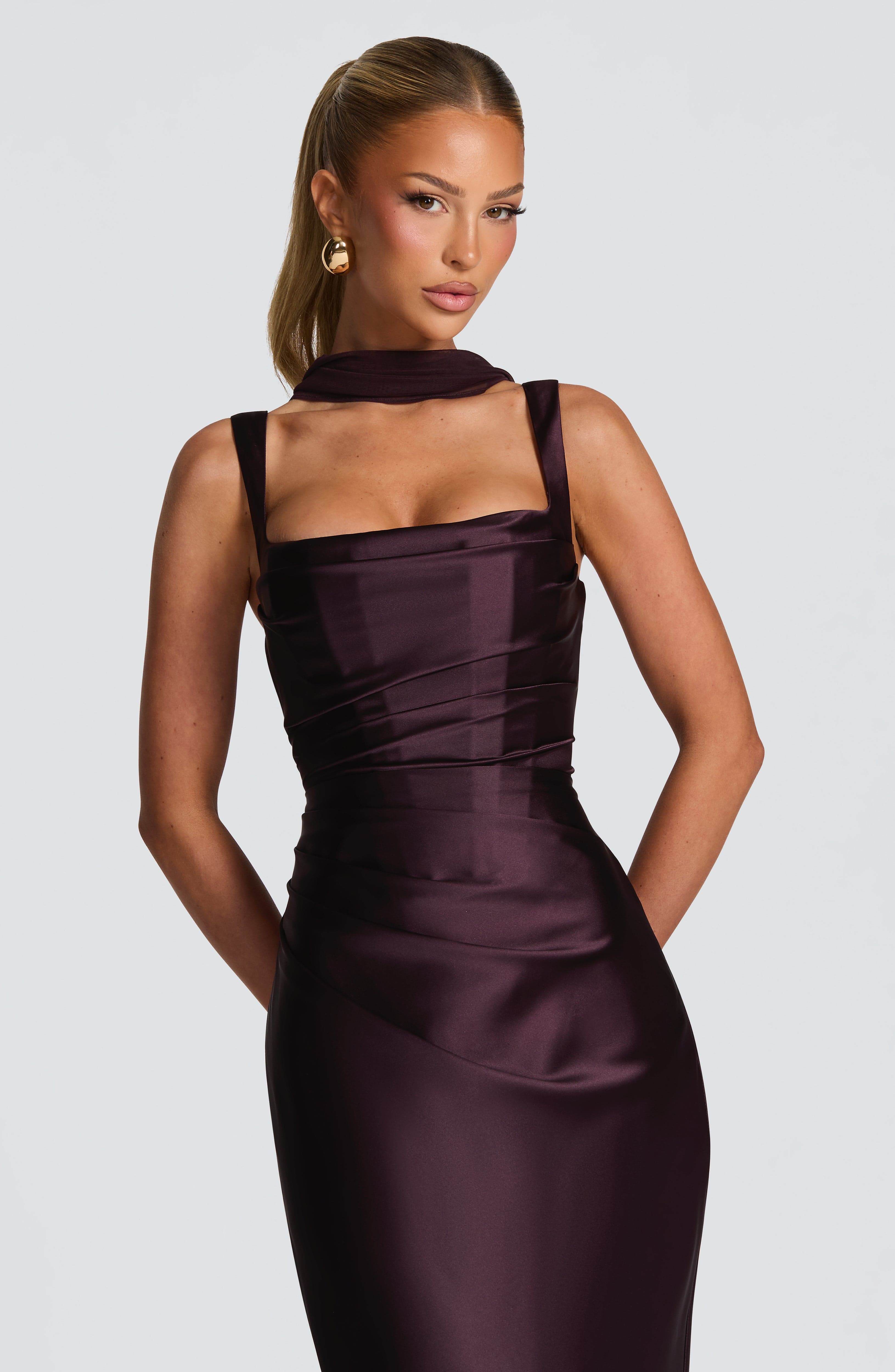 Calanthe Maxi Dress – Plum