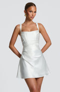 Women's Ivory Bardot Mini Dress