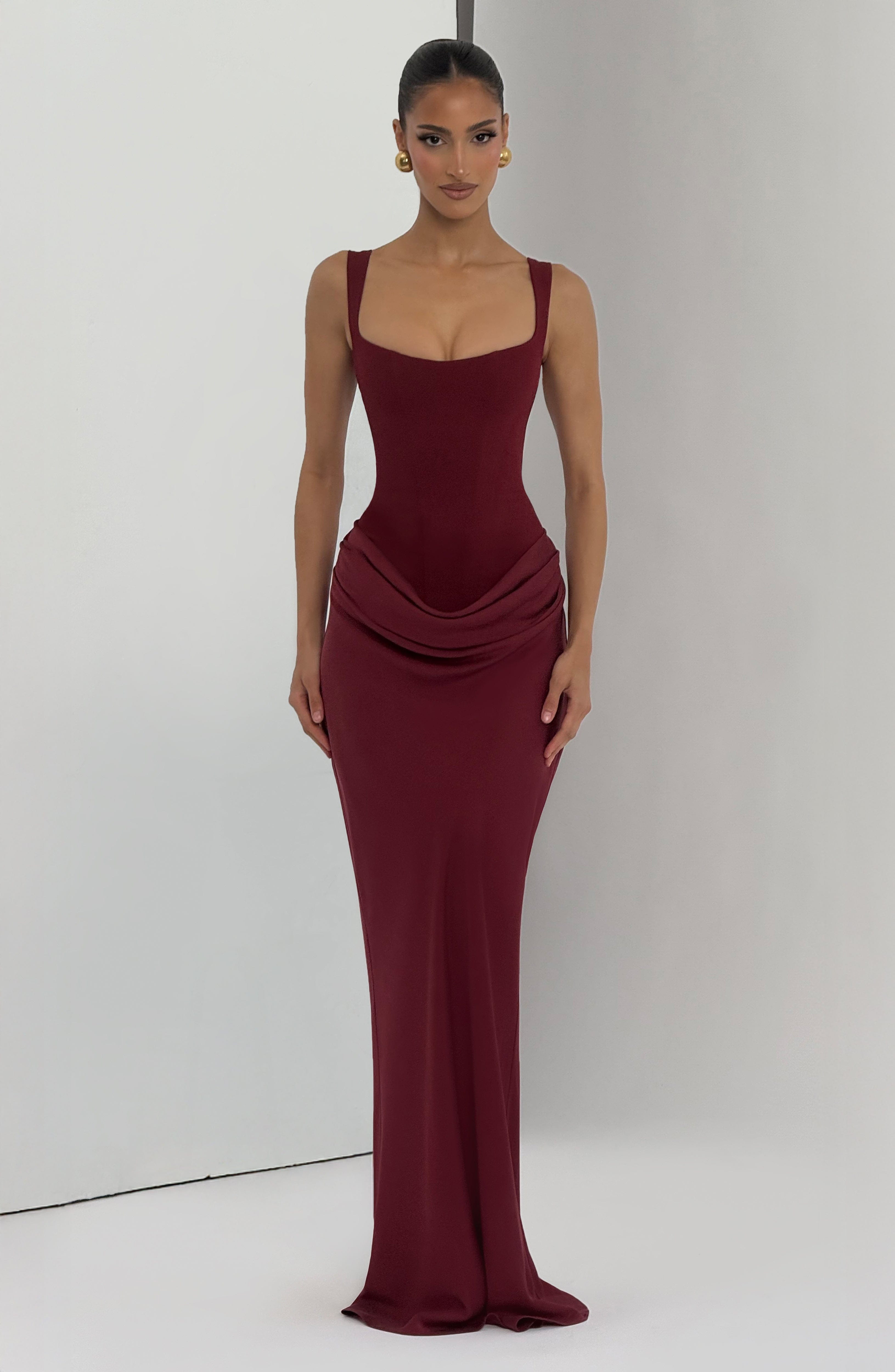 Isolde Maxi Dress – Burgundy