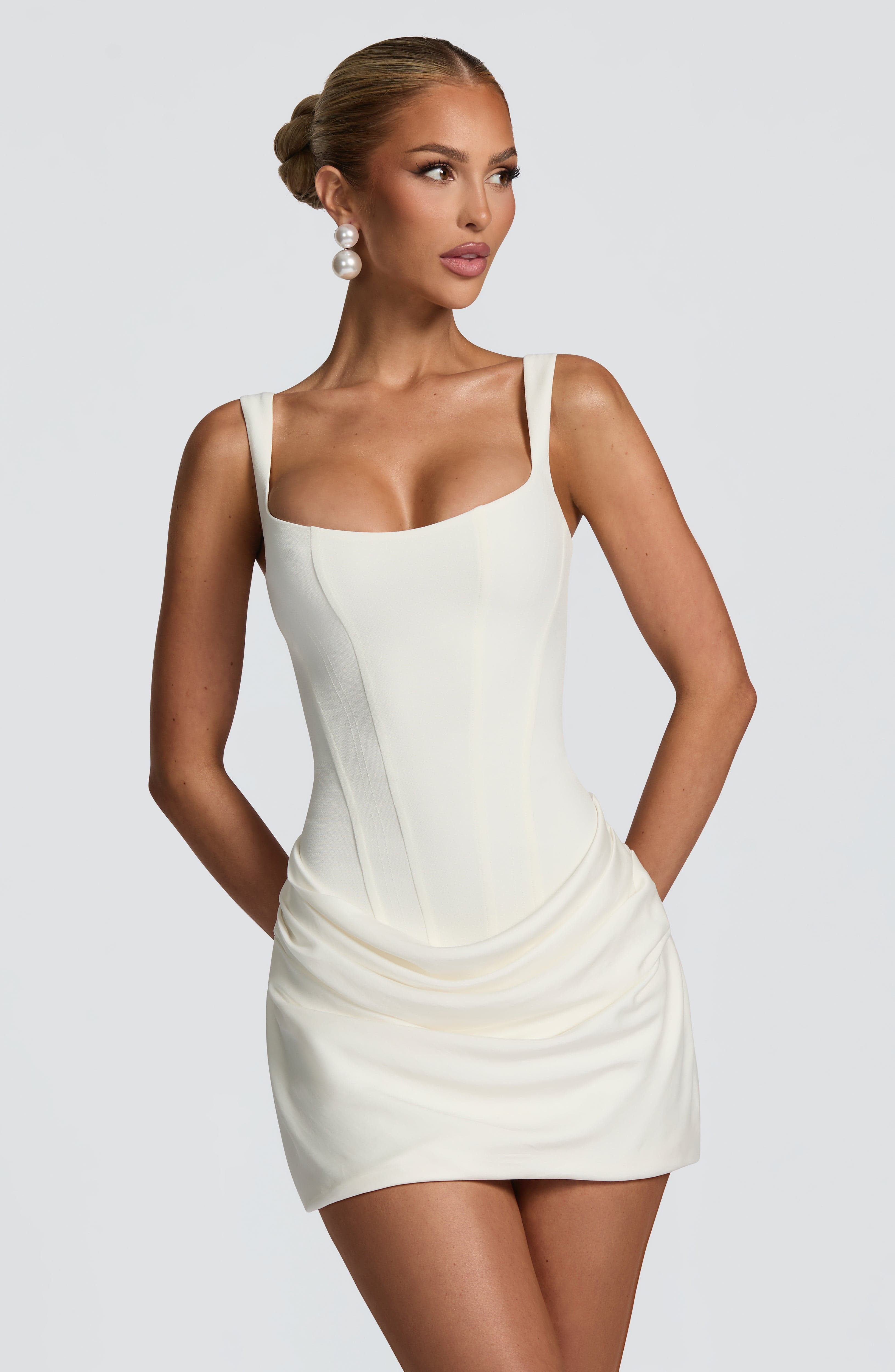 Elara Mini Dress – Ivory