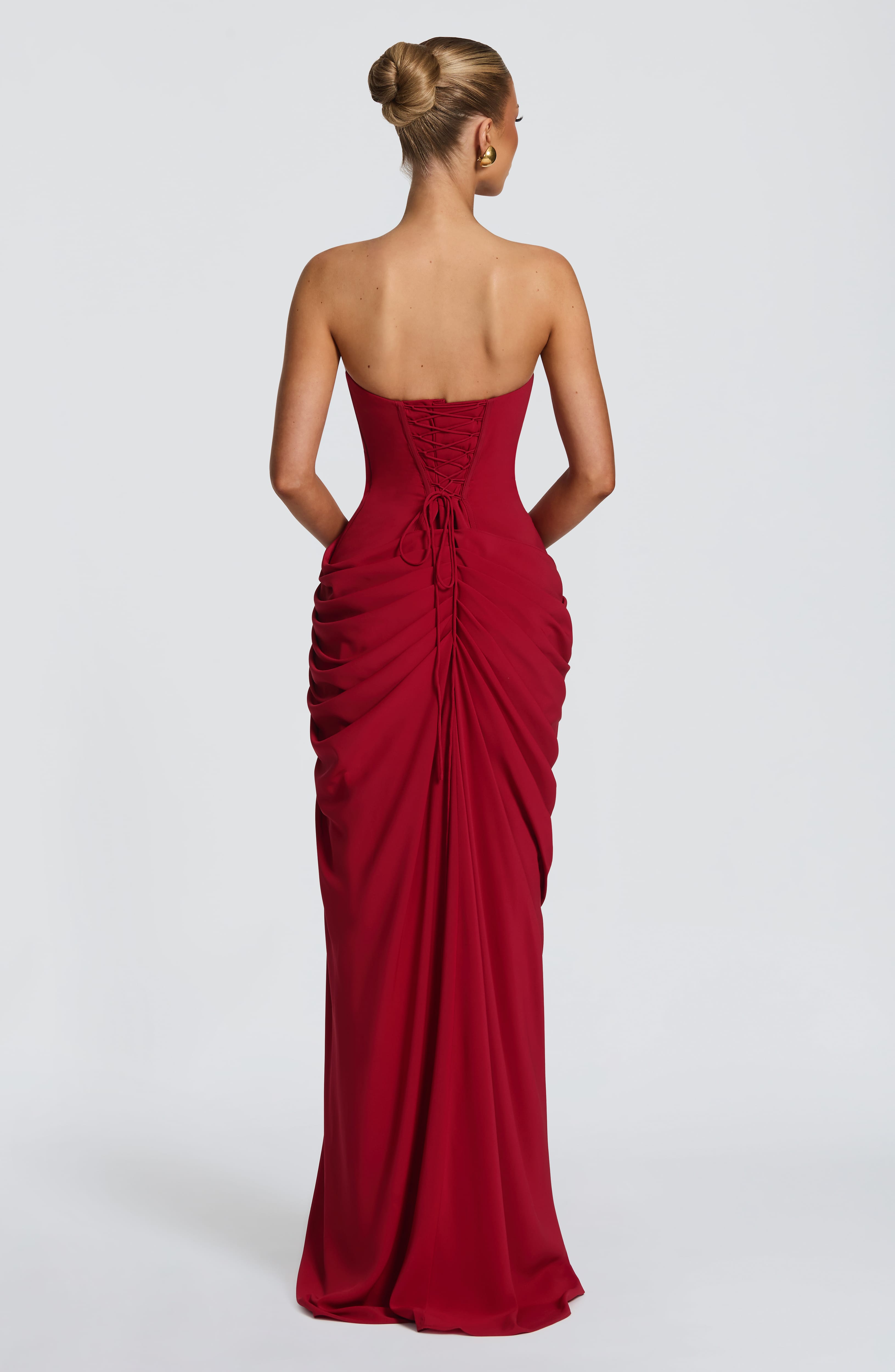 Cyra Maxi Dress – Deep Red
