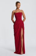 Cyra Maxi Dress – Deep Red
