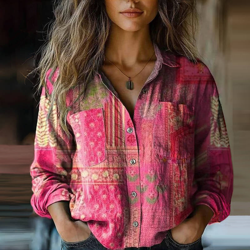 Women's Vintage Print Blouse