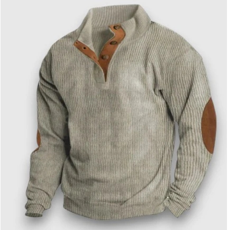 Women's Ribbed Knit Sweater with Buttons
