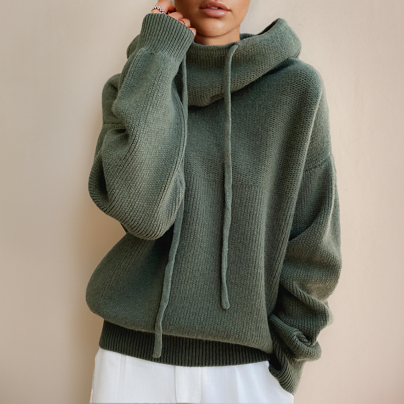High-Neck Knit Sweater