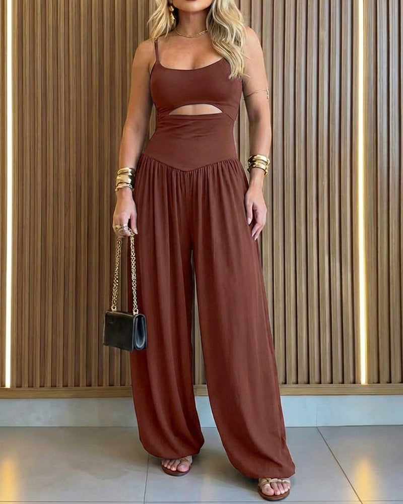 Women's Cut-Out Waist Cami Jumpsuit