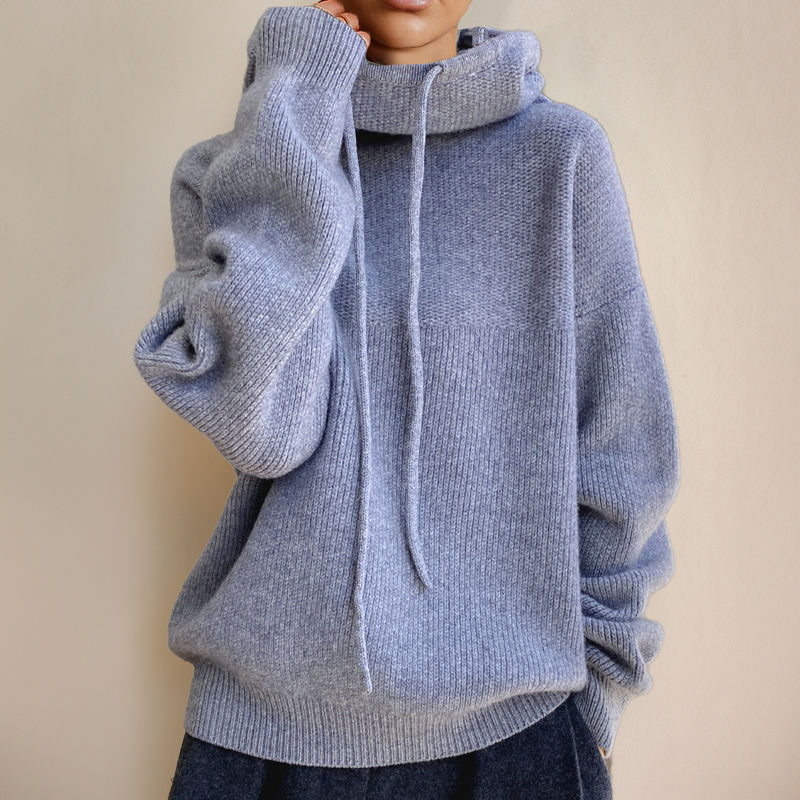 High-Neck Knit Sweater
