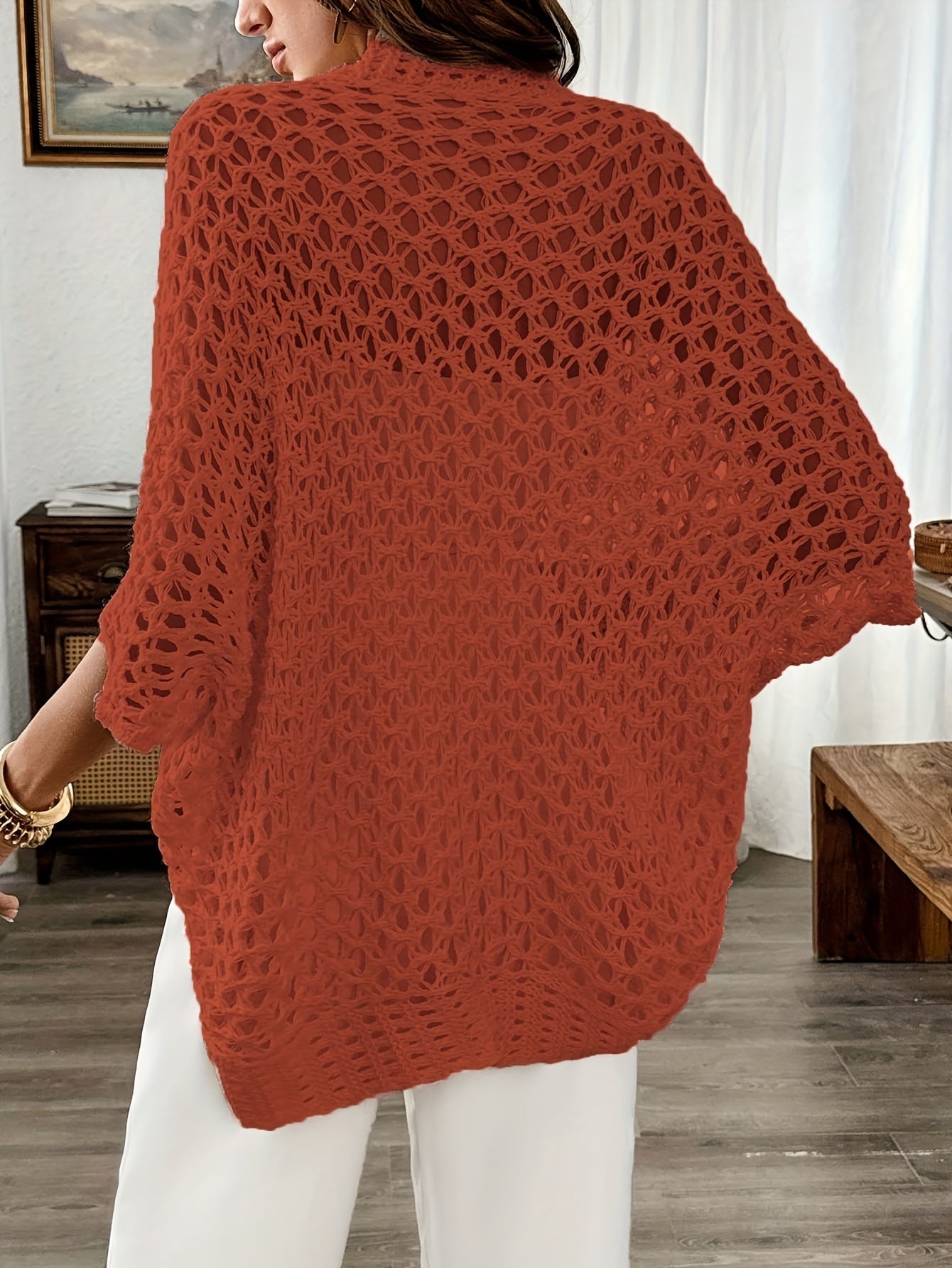 Women's Boho Knit Batwing Cardigan