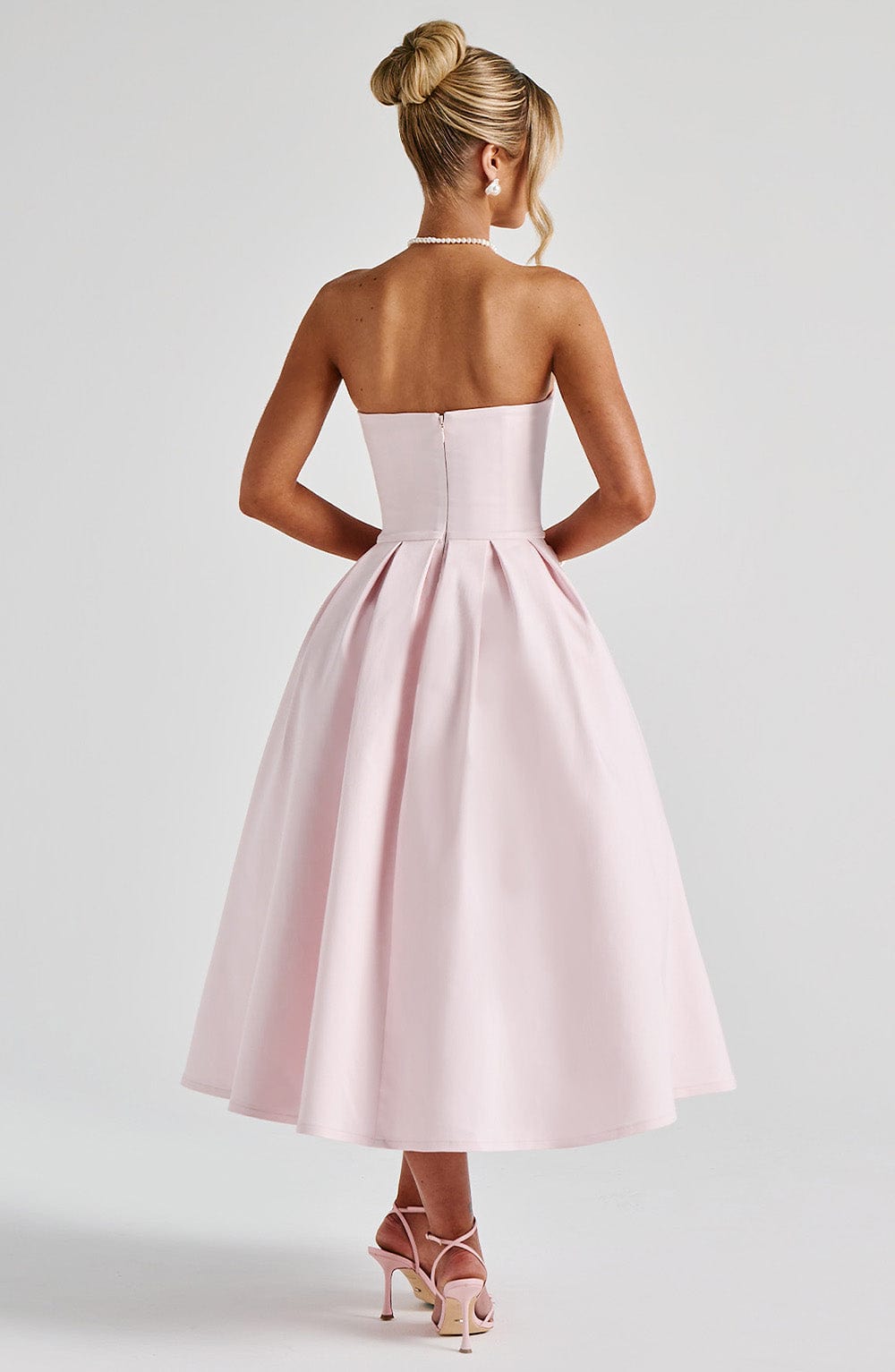 Women's Blush Floral Midi Dress