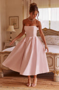 Women's Blush Floral Midi Dress