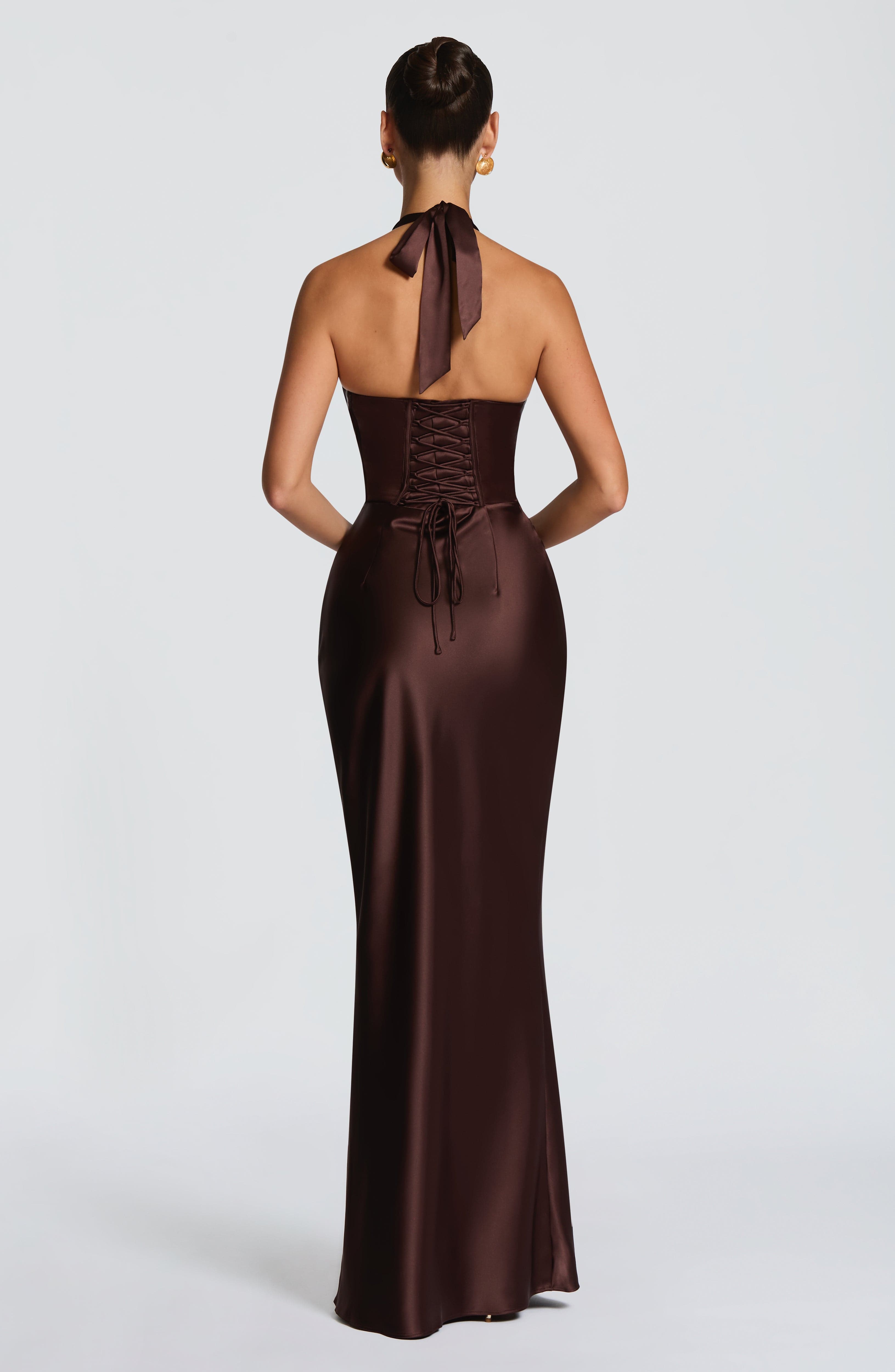 Elowen Maxi Dress – Plum Brown