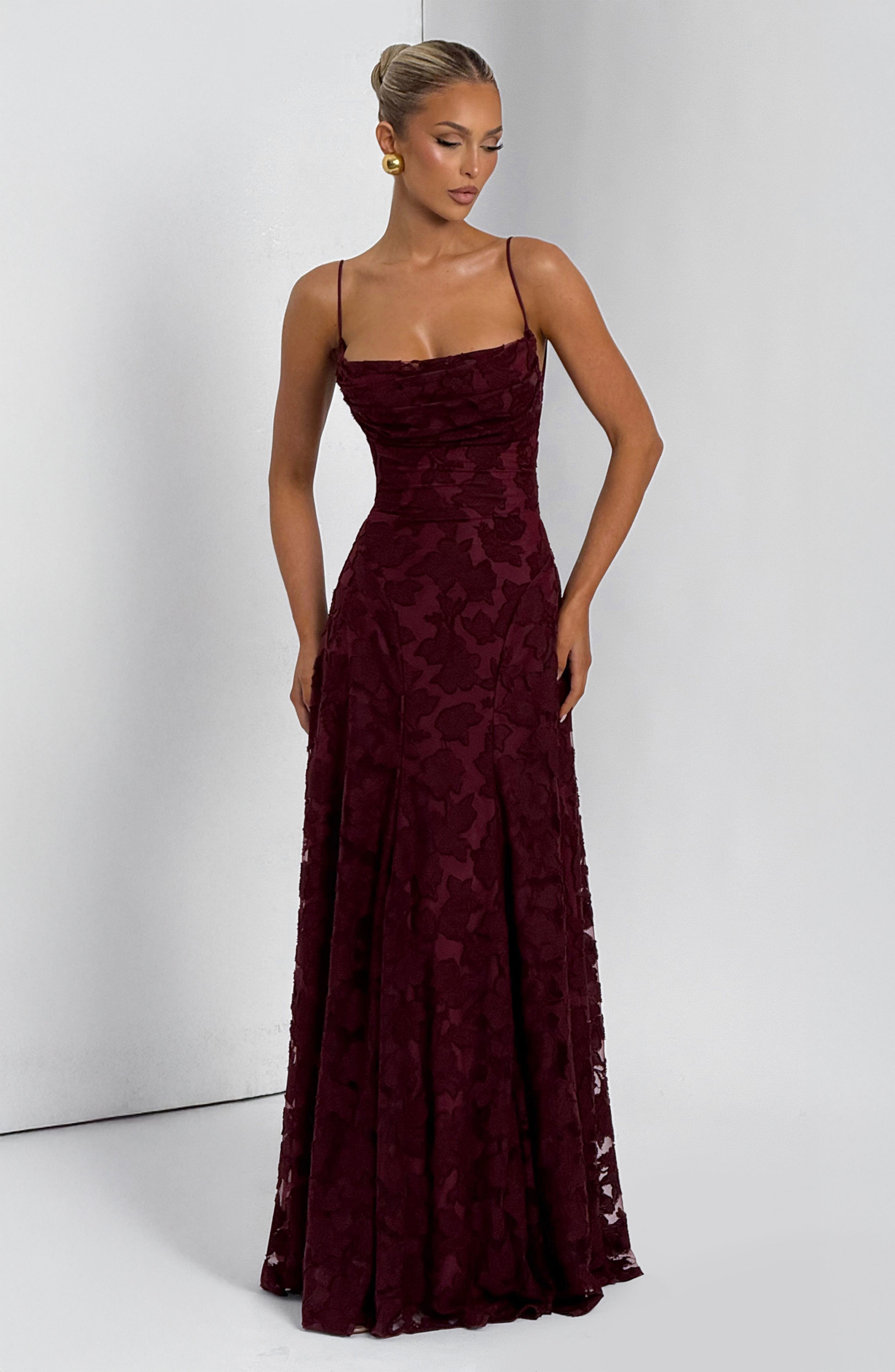 Camille Maxi Dress – Cherry Lacquer