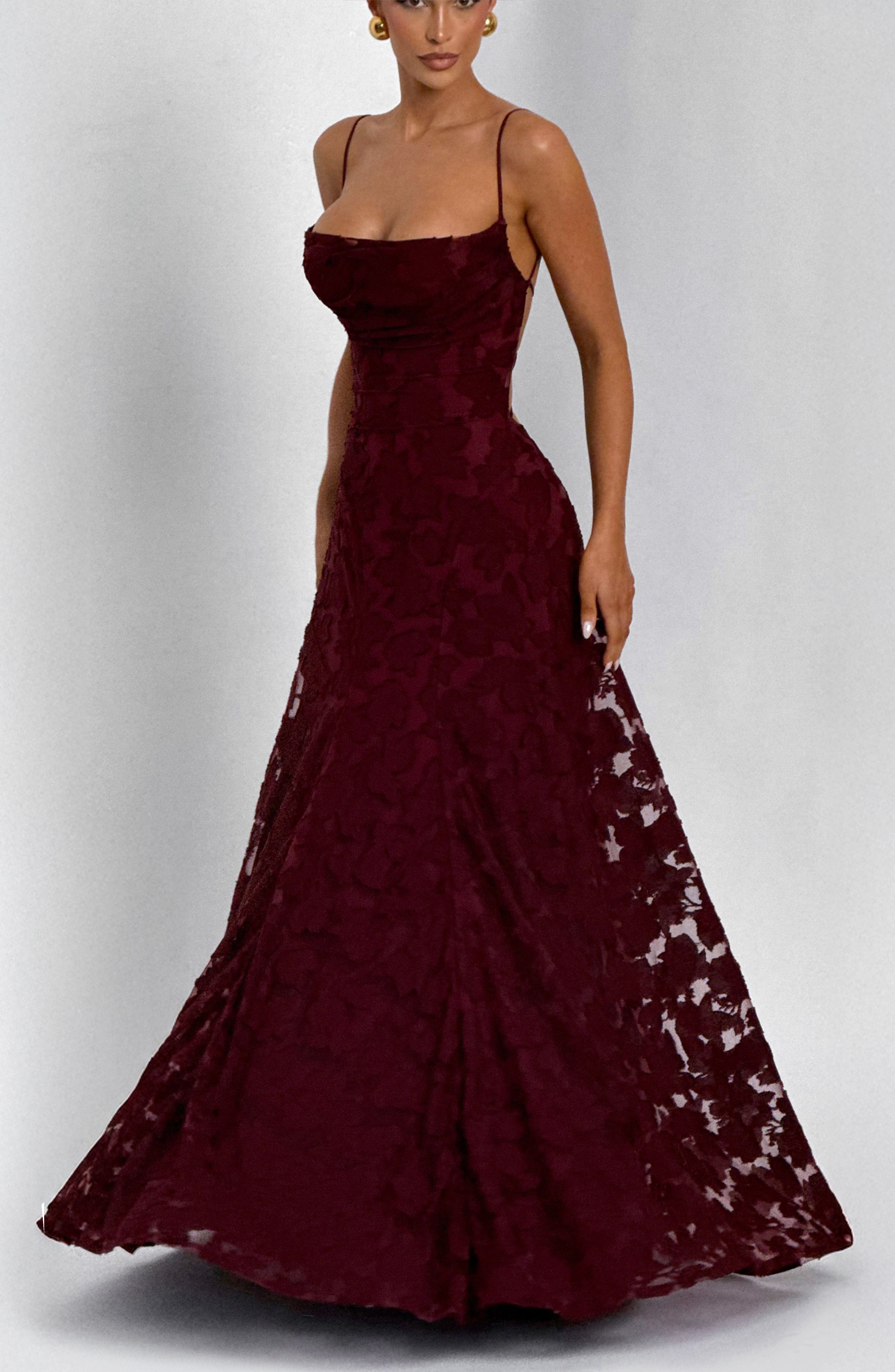 Camille Maxi Dress – Cherry Lacquer