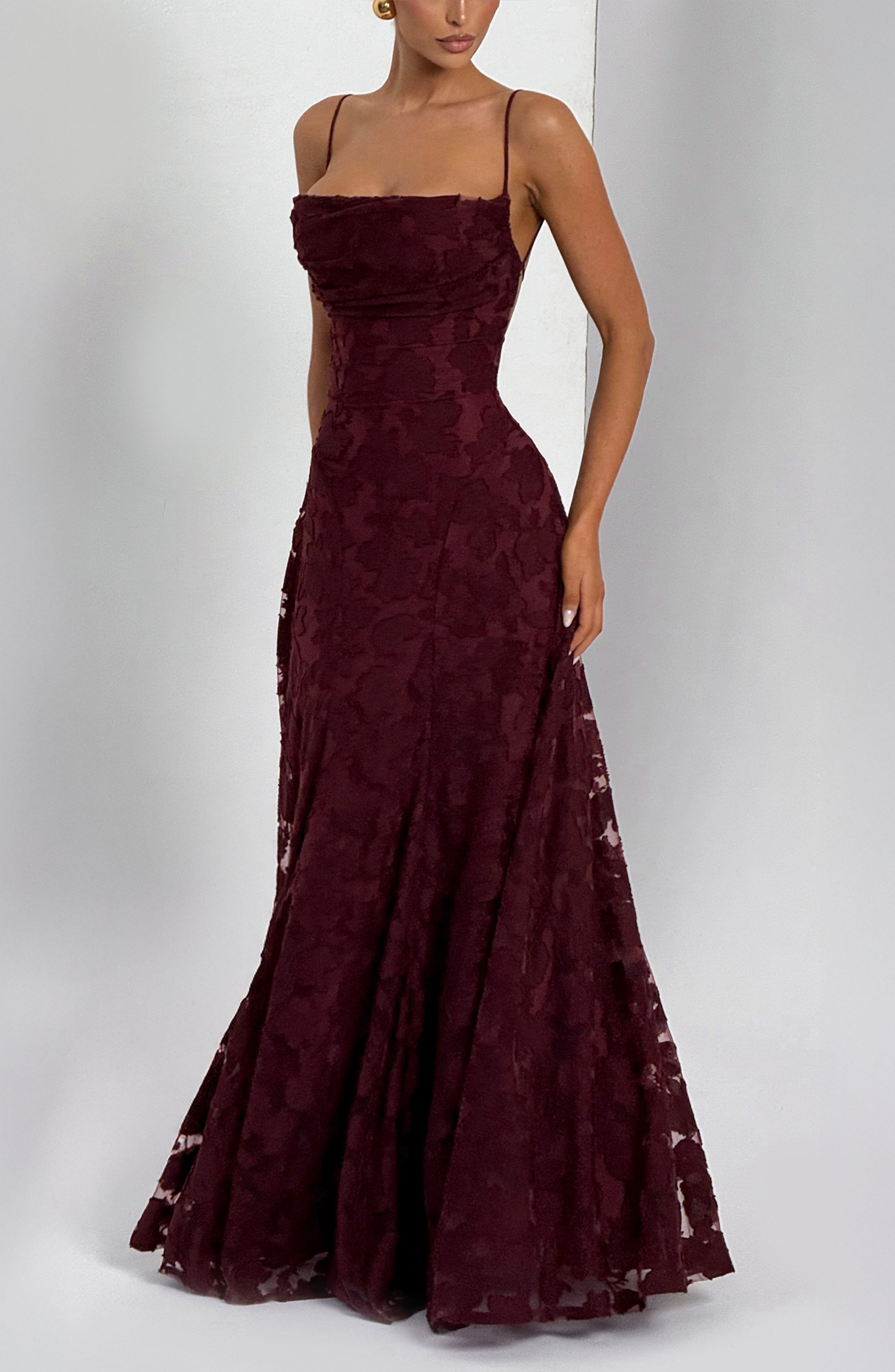 Camille Maxi Dress – Cherry Lacquer