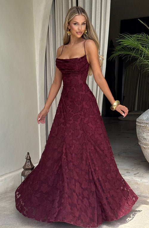 Camille Maxi Dress – Cherry Lacquer