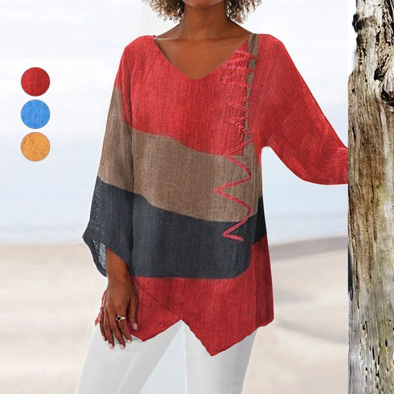 Women's Artistic V-Neck Blouse