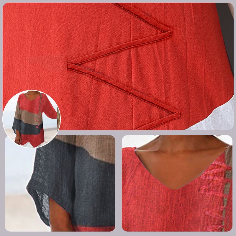 Women's Artistic V-Neck Blouse