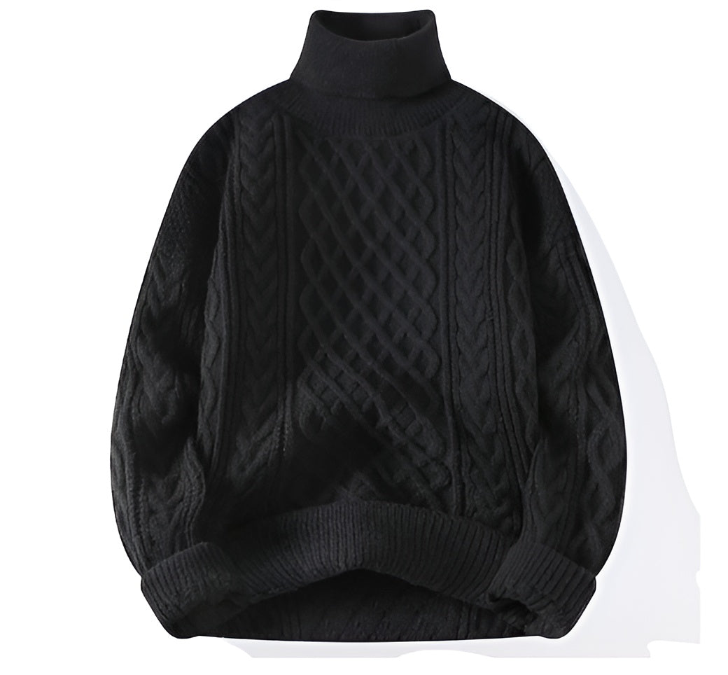 Men's Cable Knit Turtleneck