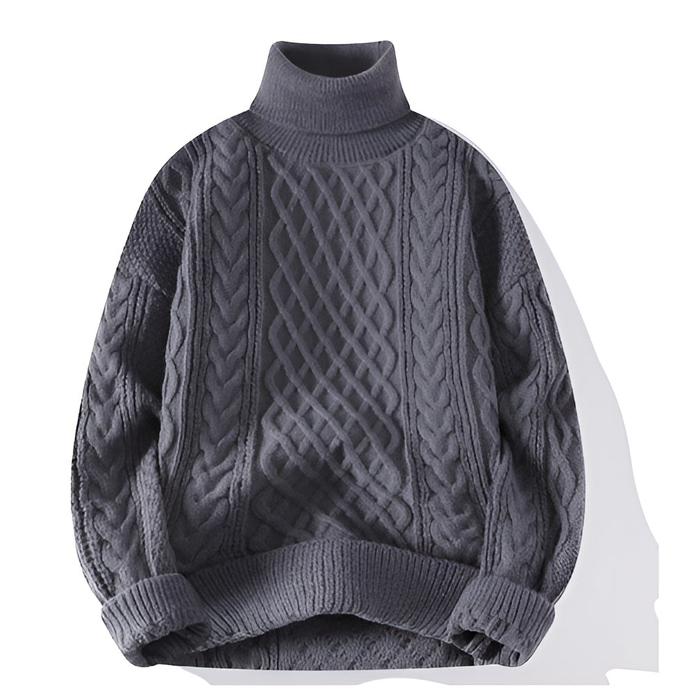 Men's Cable Knit Turtleneck