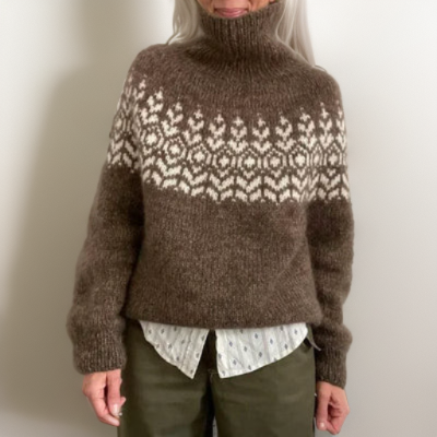Women's Geometric Turtleneck