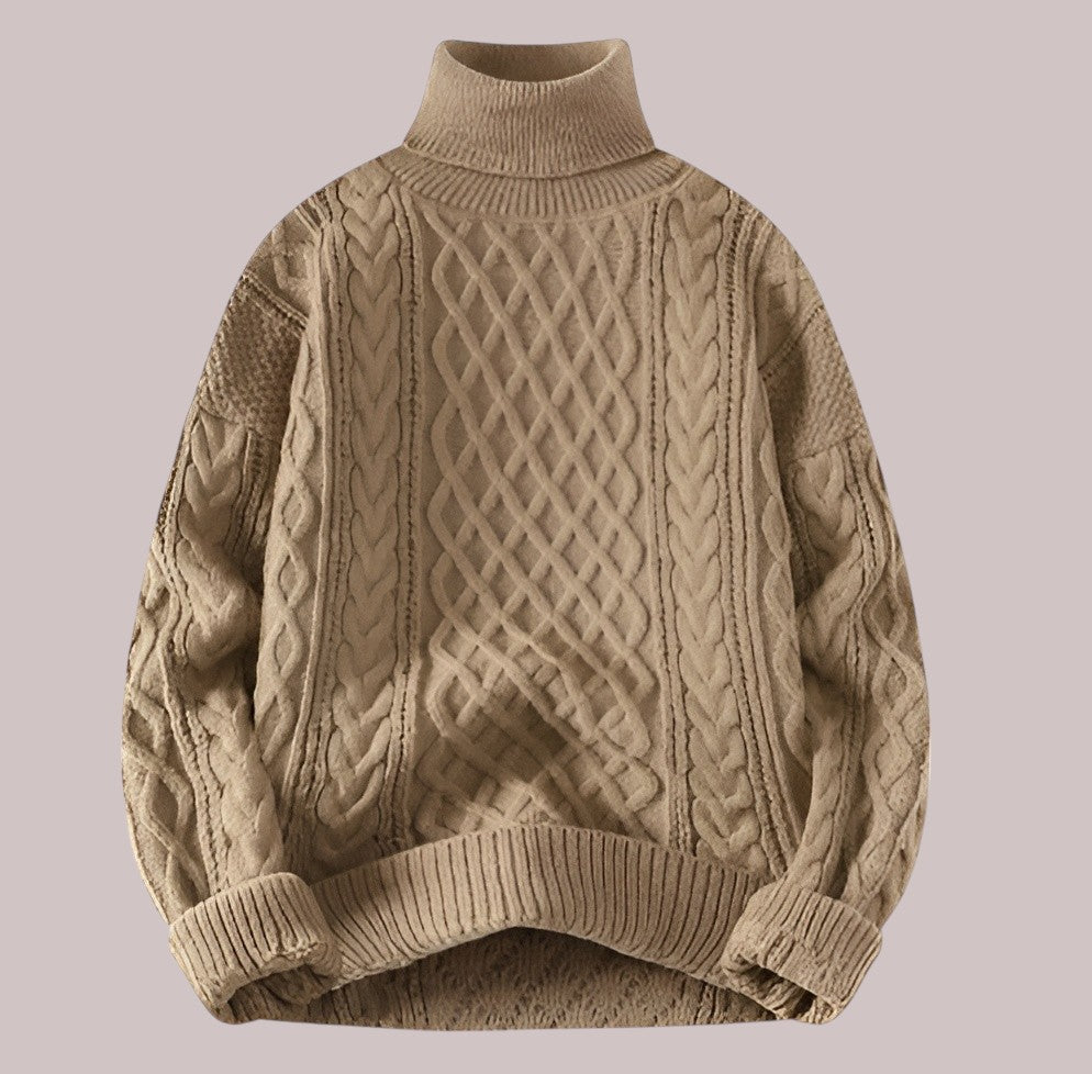 Men's Cable Knit Turtleneck