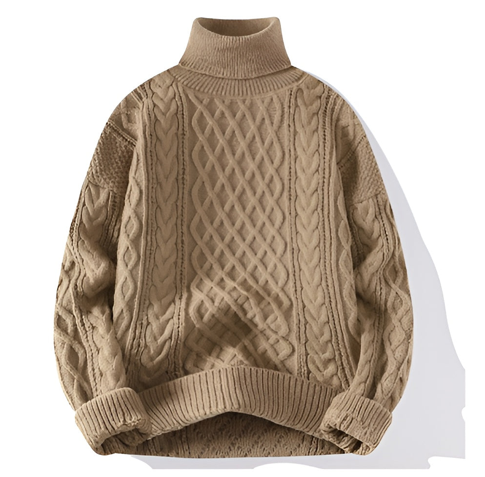 Men's Cable Knit Turtleneck