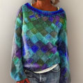 Women's Checked Knit Sweater