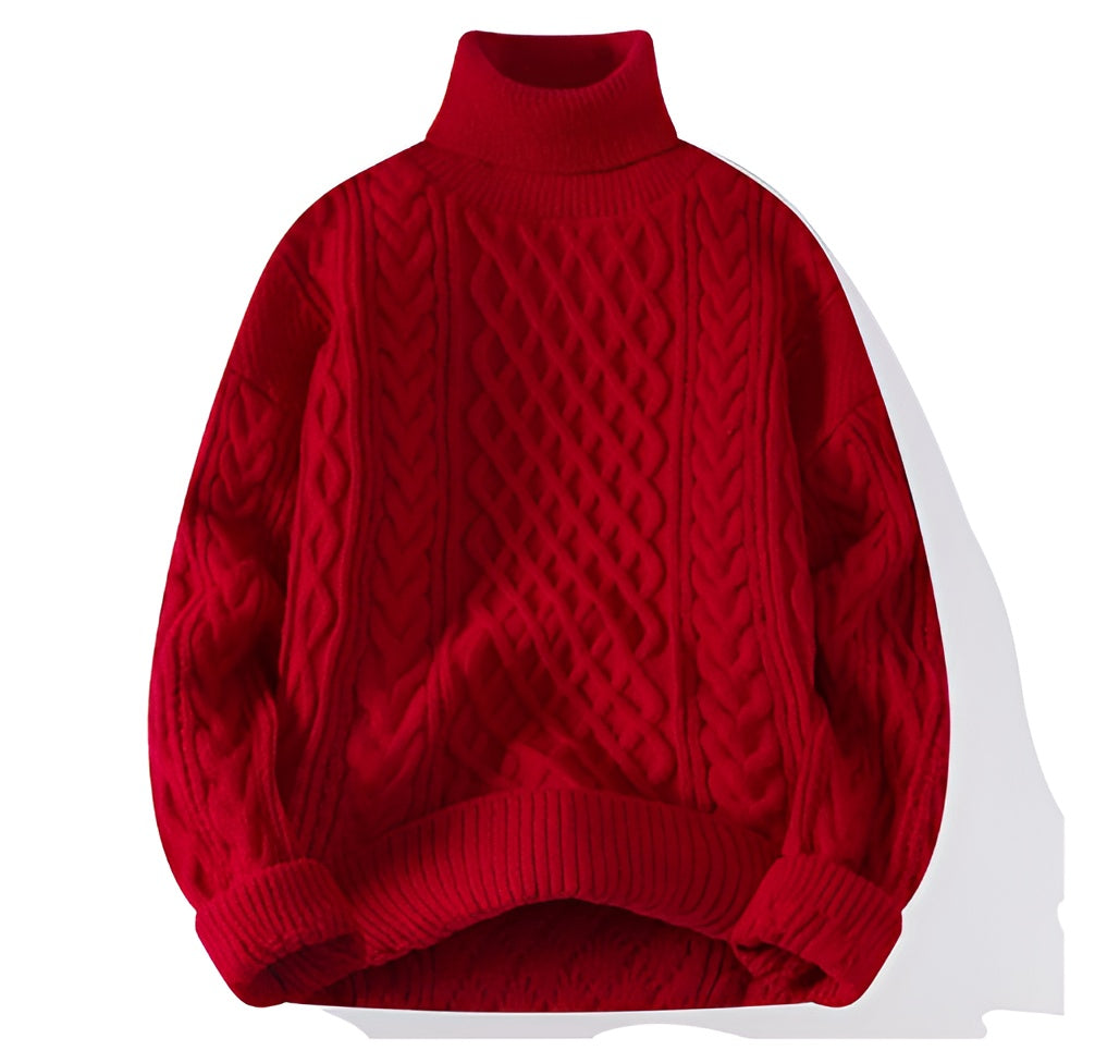 Men's Cable Knit Turtleneck