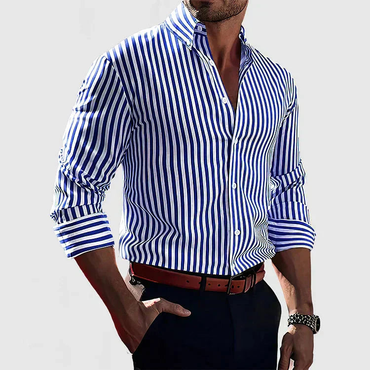 Premium Striped Shirt – Blue