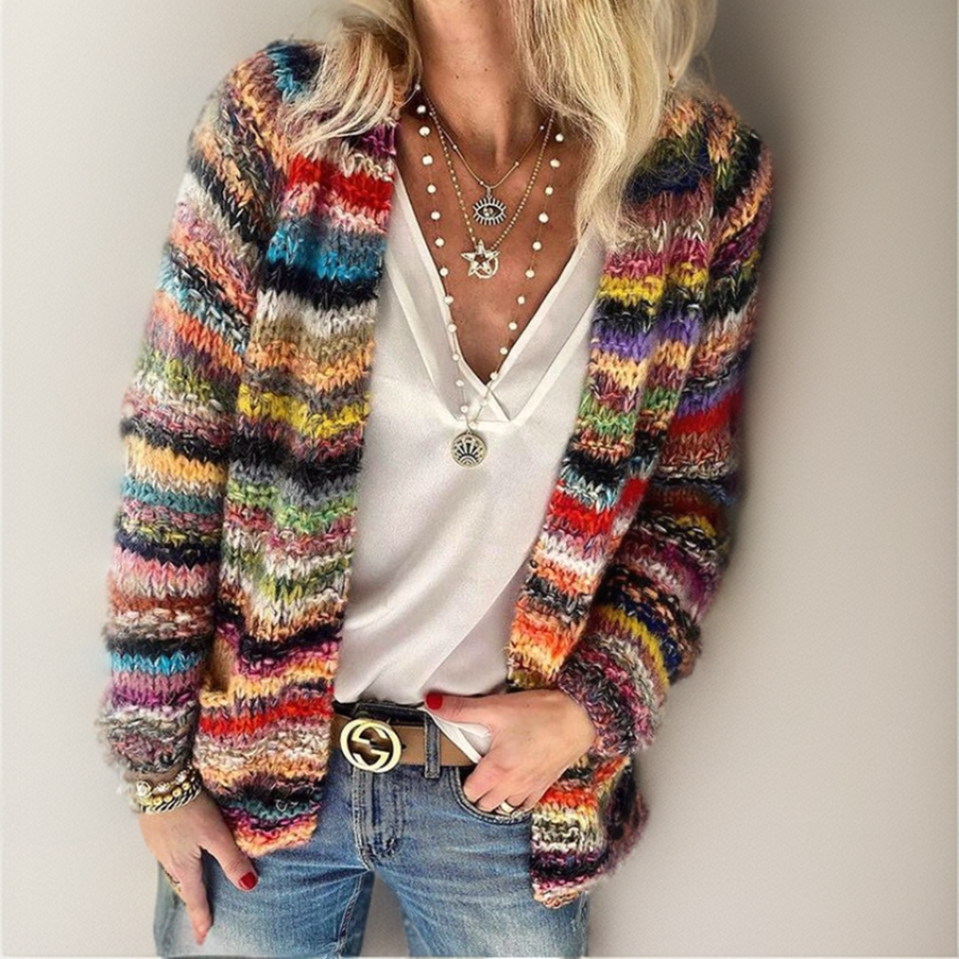 Women's Vintage-Style Colorful Sweater