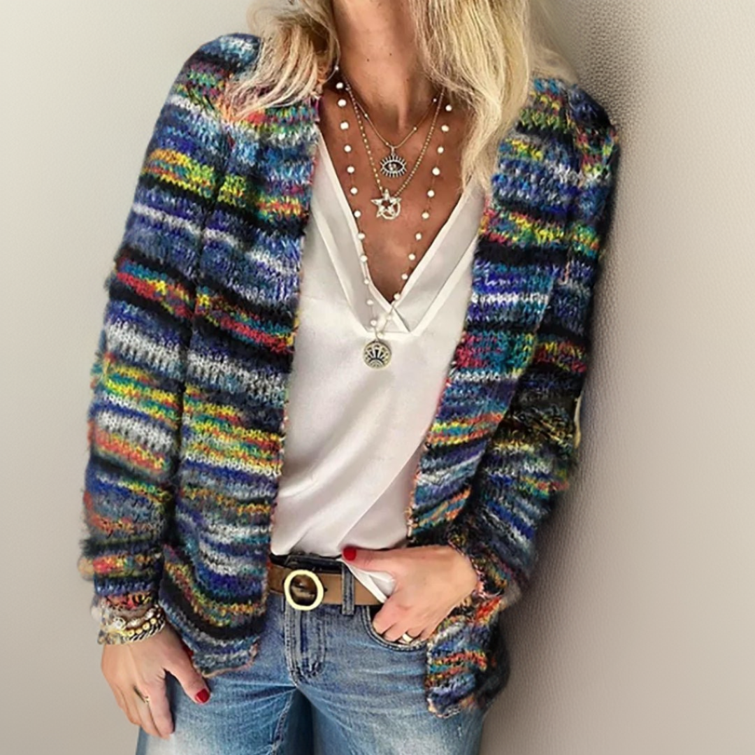 Women's Vintage-Style Colorful Sweater