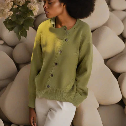 Women's Loose Fit Knit Cardigan – Green