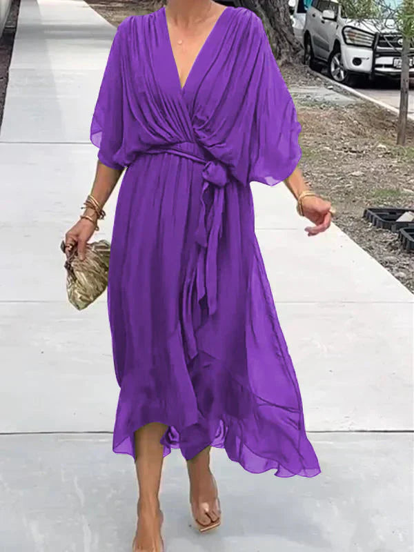 Women's Chiffon V-Neck Dress – Extended