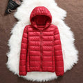 Quilted Jacket with Hood – Red