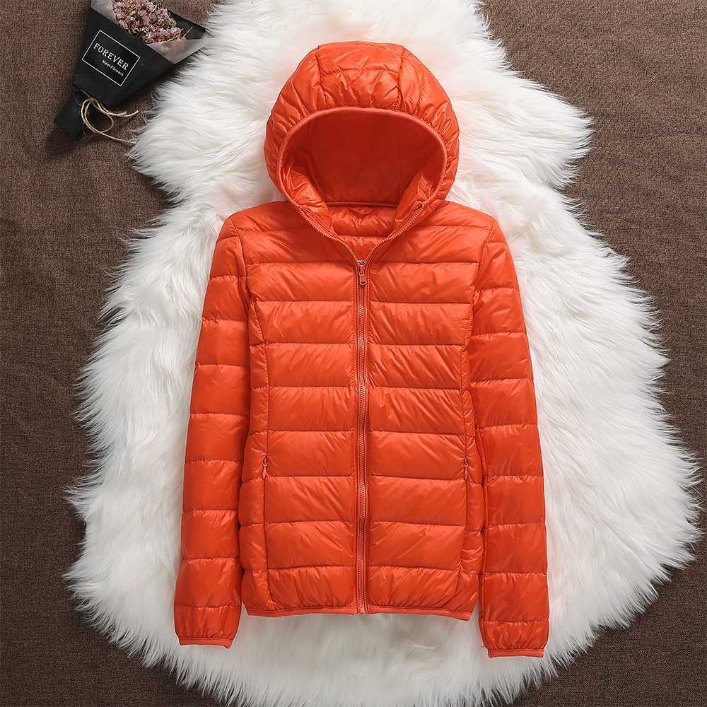 Quilted Jacket with Hood – Orange