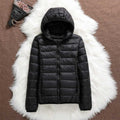 Quilted Jacket with Hood – Black