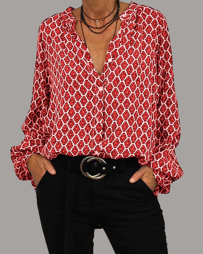 Women's Geometric Print Blouse