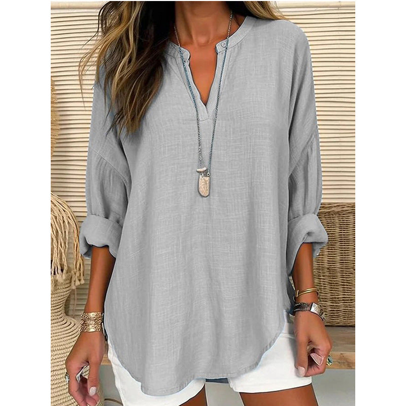 Women's Elegant V-Neck Blouse