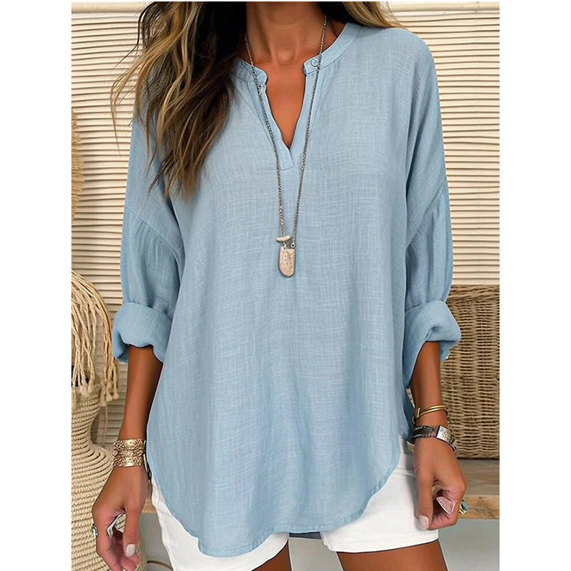 Women's Elegant V-Neck Blouse