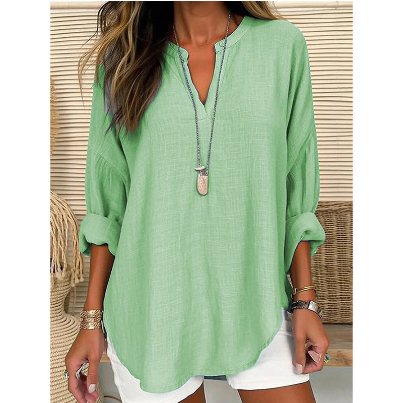 Women's Elegant V-Neck Blouse