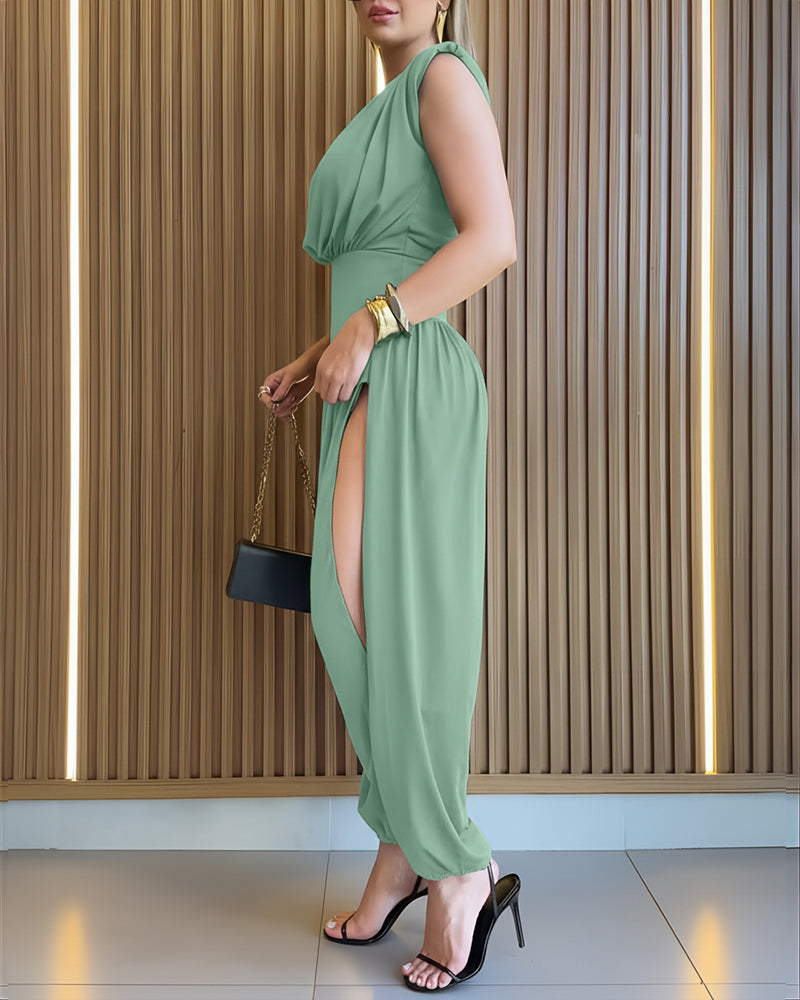 Women's Ruched Overall Jumpsuit