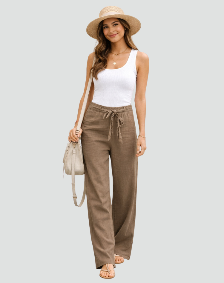Women's Wide Leg Linen Pants