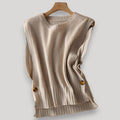 Ribbed Knit Sleeveless Vest – Beige