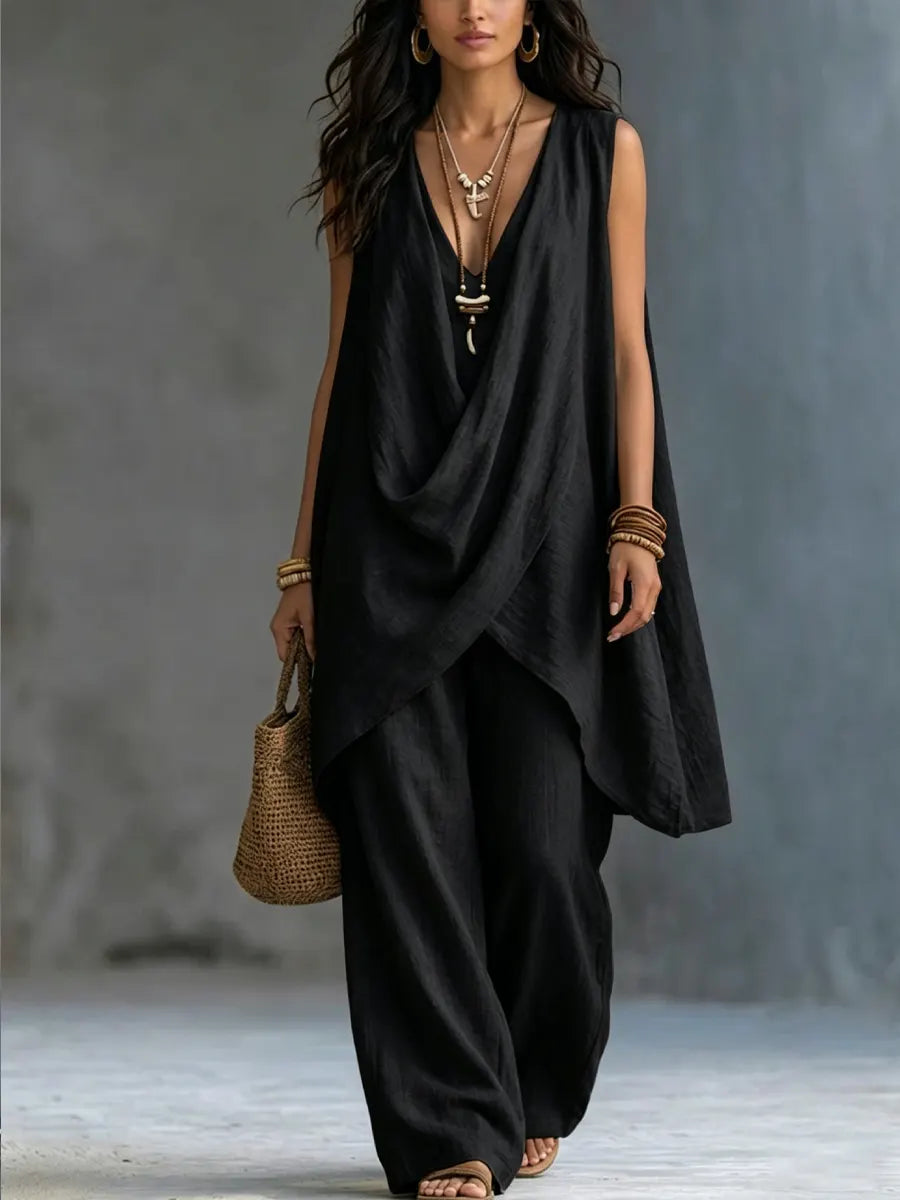 Women's Bohemian Loose Cotton & Linen Set
