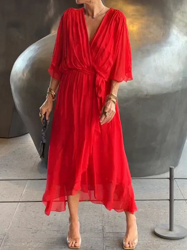Women's Chiffon V-Neck Dress – Extended