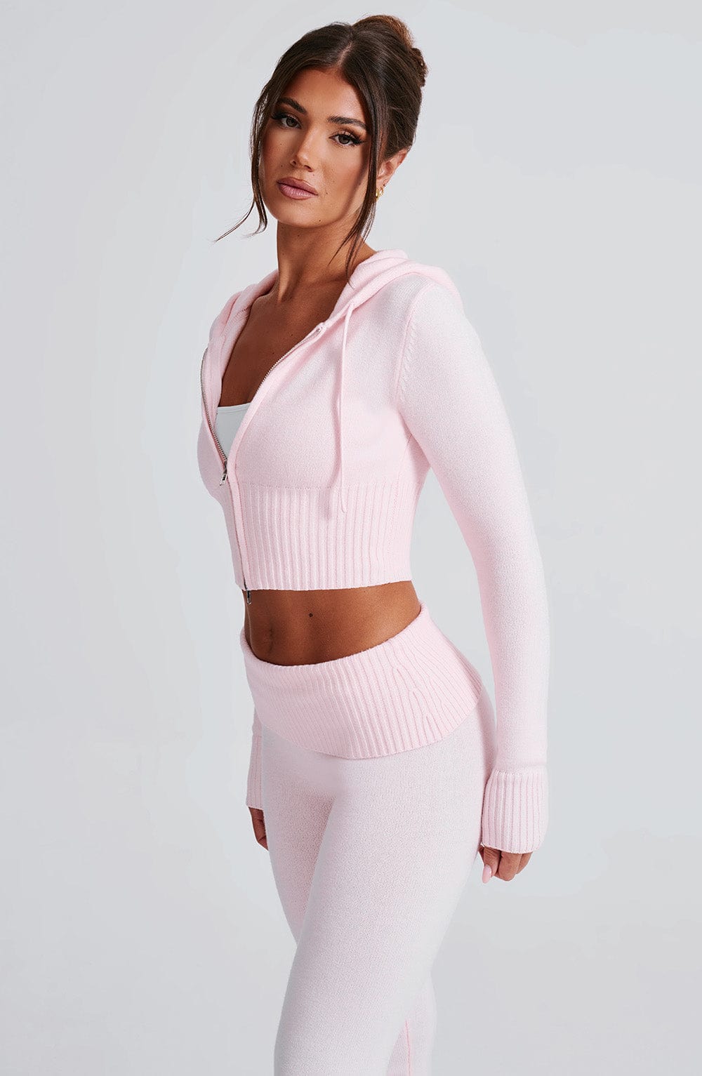 Portia Knit Hoodie – Pink
