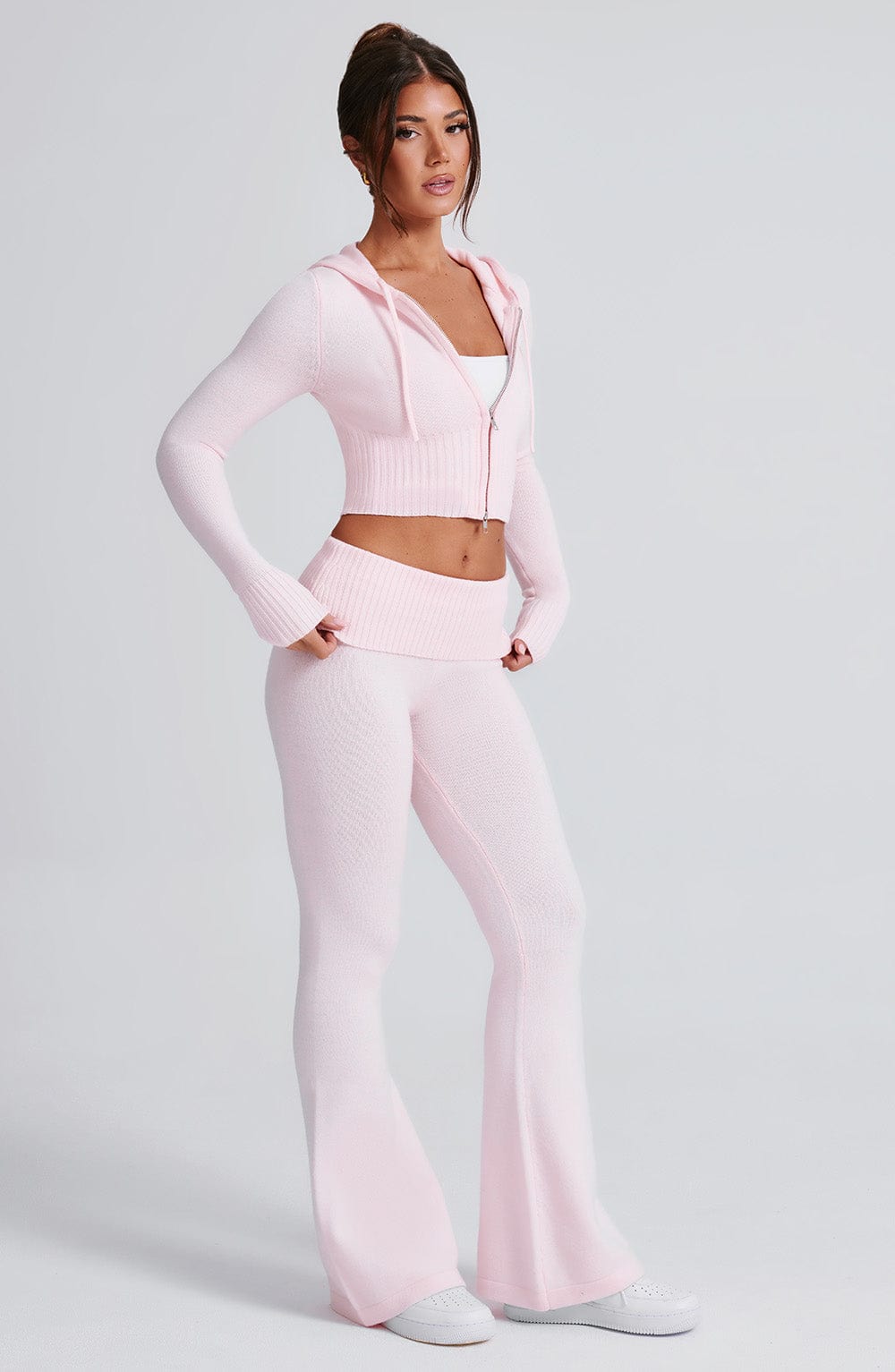 Portia Knit Hoodie – Pink